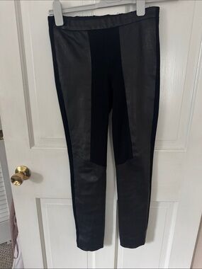 Etcetera Black Real Leather Panel Leggings